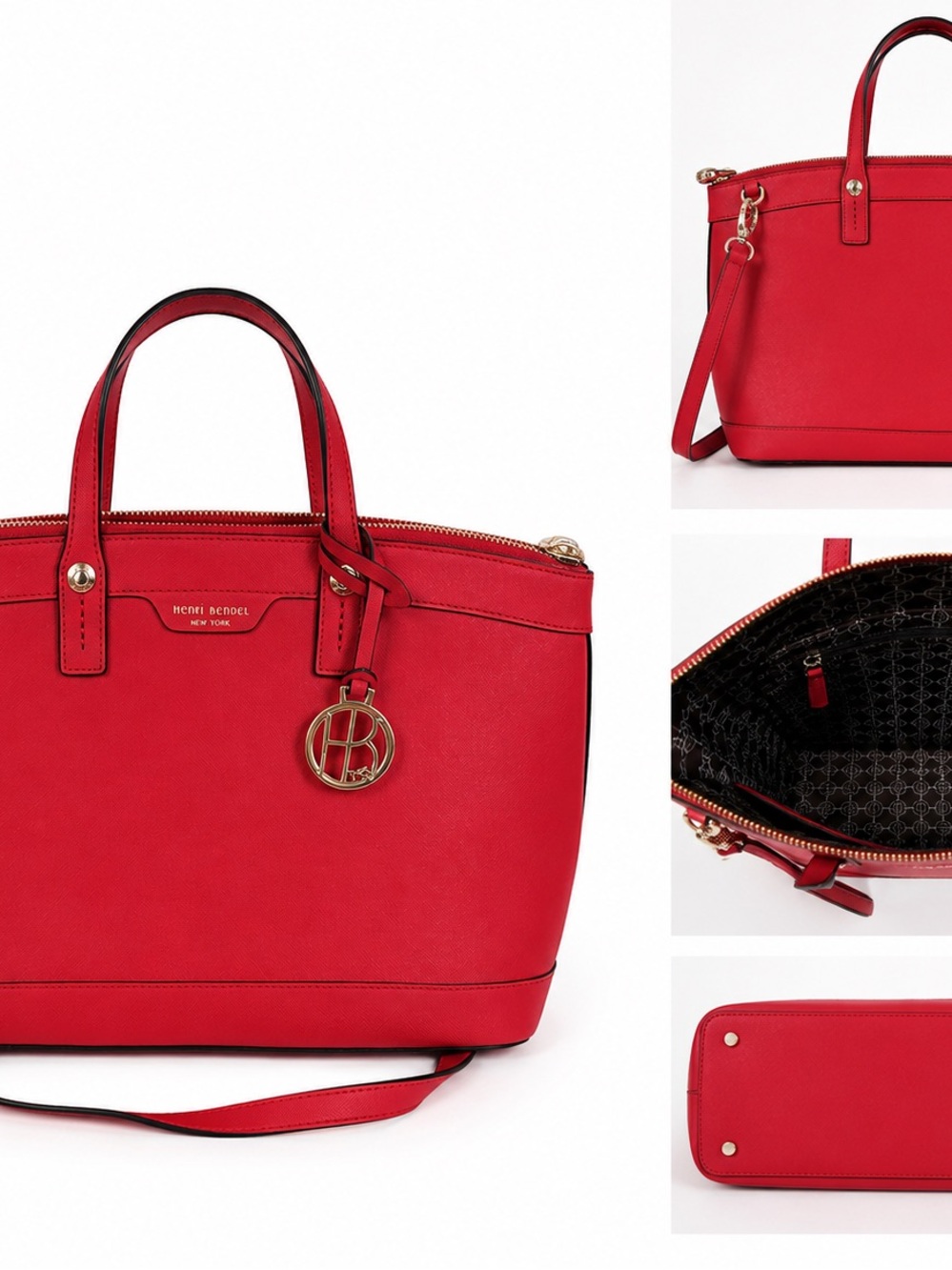 Henri Bendel New York Red Saffiano Leather Tote – Mint Condition